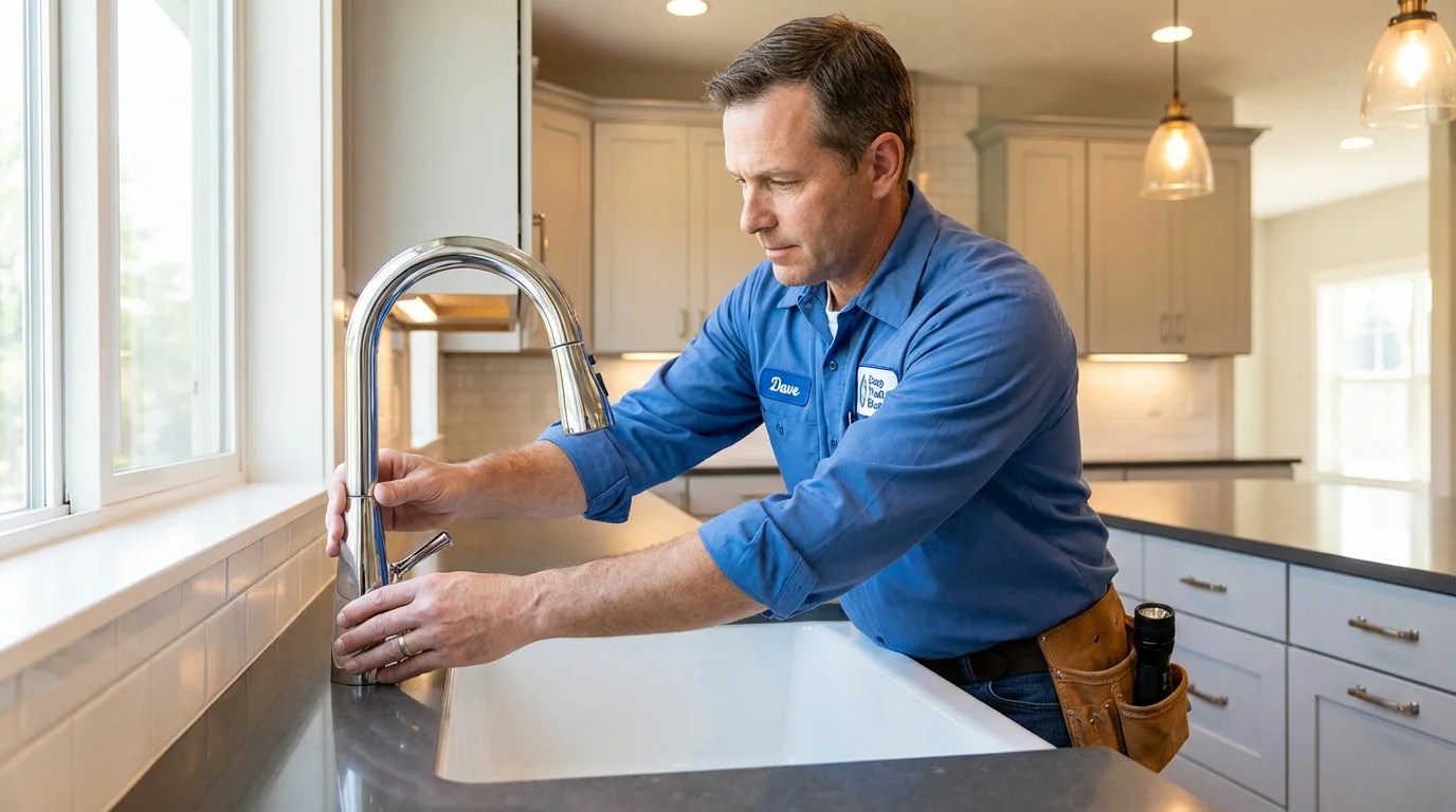 Kitchen faucet installation by Johns Plumbing LLC in Rock Hall